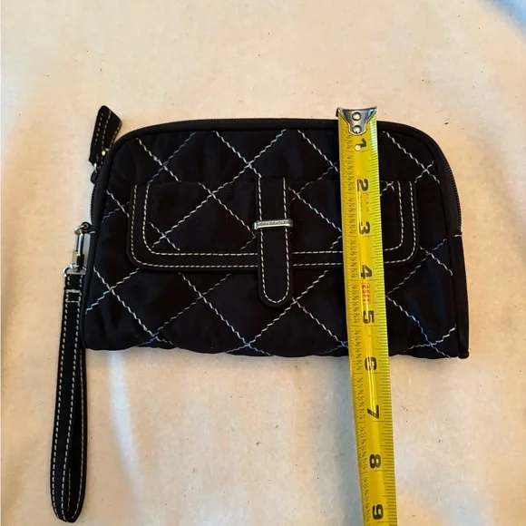 Vera Bradley Black Berkeley Clutch Microfiber Wristlet Wallet - Picture 7 of 7